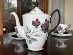 Royal Albert Masquerade Teapot Bone China England Vintage Black Rose Teapot Only