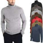 Ex Brand Mens Cable Knitted Roll Neck High Turtle Casual Warm Sweater Ribbed Top