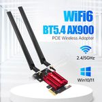 FENVI WiFi 6 AX900 PCIe Adapter BT 5.4 Dual Band 900Mbps Card Win10/11