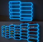 Hot Wheels Display Stand Stand  Wall Mountable Display Glow In The Dark Blue