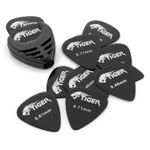 TIGER GAC56-BK Pack of 12 Guitar Picks & Pick Holder - Variety of Gauges