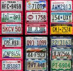 SET OF 3 AMERICAN LICENSE NUMBER PLATES, several sets from which to choose.