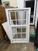 Upvc Sash Window, White With Chrome Fittings