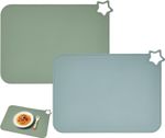 2 Pack Baby Silicone Placemats Non-Slip Stain Resistant Portable Dishwasher Safe