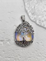Tree of Life 925 Sterling Silver Moonstone Pendant Spiritual Amulet