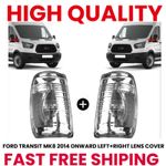 FOR FORD TRANSIT MK8 WING MIRROR INDICATOR LENS COVER LEFT + RIGHT SET 2014 ONWA