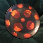 Poole Pottery Galaxy Plate 21cm Black Orange Round Excellent