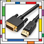 DisplayPort to DVI -D Cable 1.8m 1080p @60Hz DP - DVI  *NOT A FAKE UK SELLER*