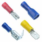 Insulated Spade Electrical Crimp Connector Terminals - Red Blue Yellow