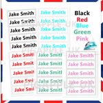 Iron On Name Labels Personalised Black School uniform Care Home Taps Tag Lot