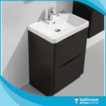 Black Bathroom Vanity Unit & Basin 600mm  2  Drawers 