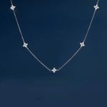 925 Sterling Silver Four Leaf Clover Necklace, Gift for Women Girls