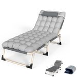 Folding Bed Camping Travel Heavy Duty Single Mattress Portable Sleeping Cot Grey