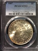 1887-P Morgan Dollar, PCGS MS64, nice coin