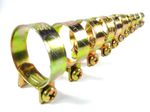 Hose clamps round pulling, 8-27 mm, yellow galvanized, for vintage cars