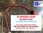 Fake Alarm RED flashing LED for cars, carvan, sheds etc 12V 5mm with mount