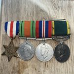 WW2 4 Set Medal .. Territorial Medal Engraved ..lieutenant. J A Trent ham R.A