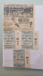 1966 WEMBLEY World Cup FINAL TICKET STUBBS.