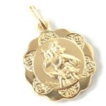 9ct Gold St Christopher Pendant Religious Saint UK Hallmarked 16.2mm wide