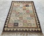 Vintage Traditional Handmade Beautiful Turkish Kilim Floor Rug Carpet 183x128 cm