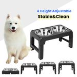 Double Bowl Dog Big Feeder Elevated Stand Raised Dish Holder Feeding Food Water