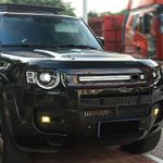 LED LIGHT GLOSS BLACK FRONT GRILLE FOR LAND ROVER DEFENDER 90 110 130 L663 20-24