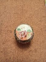 Small Antique Famile Rose  19th Century  Trinket Box