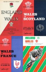 1976 WALES RUGBY - WELSH GRAND SLAM PROGRAMME SET v ENGLAND SCOT IRELAND FRANCE