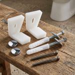 Nuie Angled Toilet Pan Floor Fixing Kit Chrome White Modern Bathroom Loo Screws