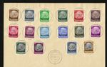 LUXEMBOURG German Occupation 1940 #N1-#N16 USED COMPLETE HINDENBURG SET on SHEET