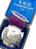 ANCIENT ORDER OF DRUIDS SILVER MEDAL 1886 STONEHENGE LODGE