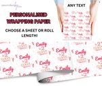 Personalised BIRTHDAY Gift Wrapping Paper TWO SWEET / Roll Any Name