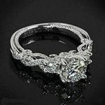 Round Cut 2.75Ct Diamond Solid 14k White Gold Gorgeous Engagement Ring in Size P