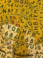 Netherlands Dutch Moped License Plate 1x Random Genuine Bike Number Plate 8x8cm