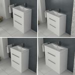 Vanity Basin Unit Mid-Edge Slim Modern Sink Cabinet White Various Sizes