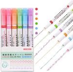 6X Pen Boys Girl Stamp Roller Curve Highlighter Pen Set Flare Pens