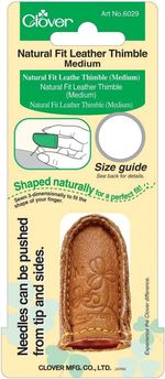 Natural Fit Leather Thimble: Medium, 1, Brown