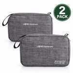 2 Pack Travel Toiletry Bag Hanging Cosmetic Organizer with Hook Gray