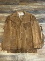 1970s Schlott Leather Western Fringe Ranchers Jacket Size 40 Mens Medium EUC