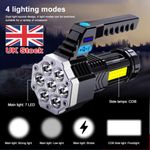 Most Powerful 7LED USB Rechargeable LED Flashlight Super Bright Flashlight UK