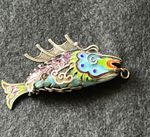 Chinese Cloisonné and Enamel articulated Fish pendant.