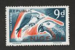 1970 Nigeria Sc# 263 - 9 Pence. Grey Parrot, Bird . MH Est$7.00
