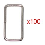 Rectangle Ring Metal 29mm, Silver, 100 pieces