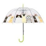 Kids Umbrella Boys Girls Windproof Clear Dome Cat Print Hook Handle Automatic UK