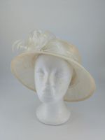 Elegant Ivory Wide Brim Occasion Hat Wedding Ascot Races Mother Of Bride Hat