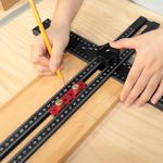 2 in 1 Adjustable Drilling Jig Aluminium Drywall Square Ruler Door Template