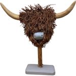 VOYAGE Maison Highland Cow Head Hewie Wooden Sculpture Ornament TH