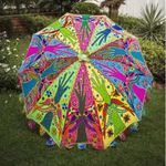 Hippie Garden Parasol Embroidered Indian Outdoor Sun Shade Patio Umbrella 72in