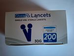 GlucoRx 30G Sterile Lancets. Bag of 100 Lancets. Lancing Device Not Included. 