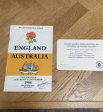 Rugby Match programme & Post Match Invite England v Australia  1984